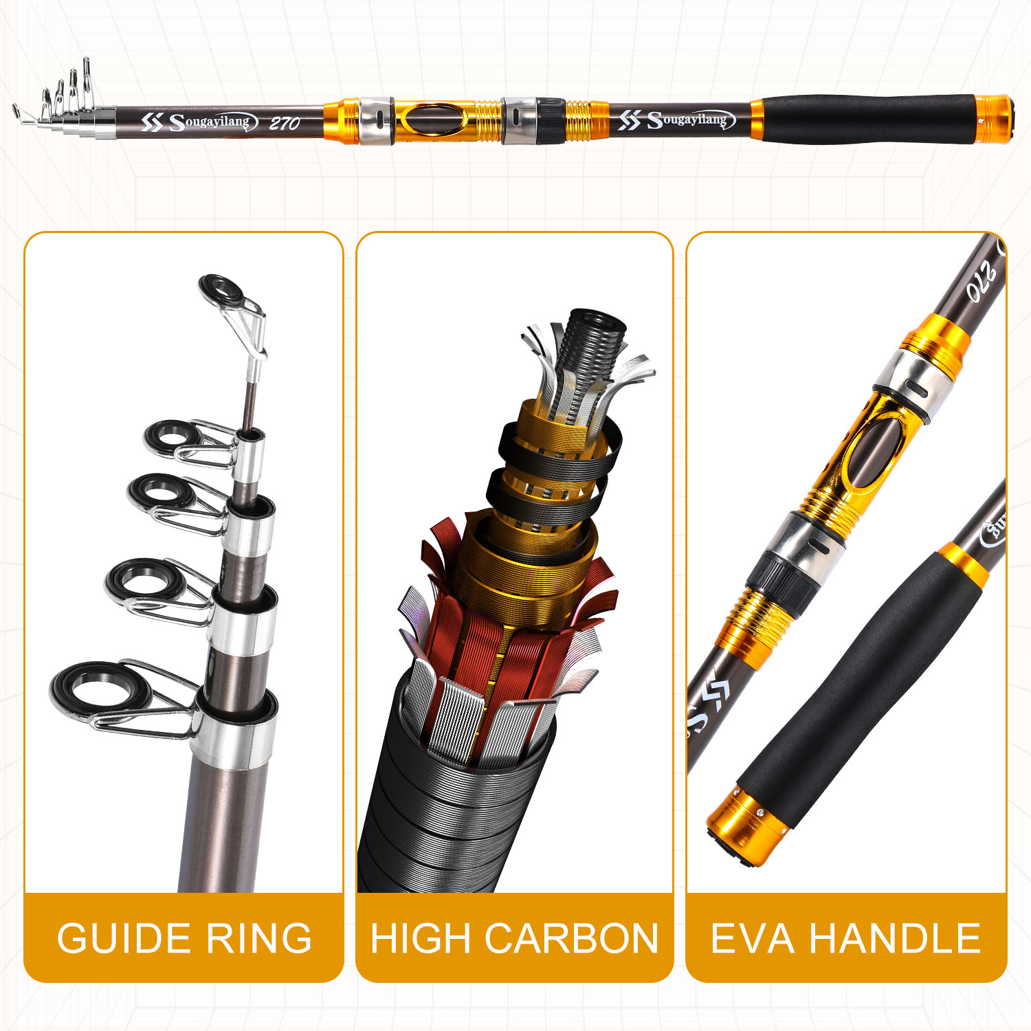 Caña de Pescar Sougayilang de  - Fishing Rod Casting reseña y precio