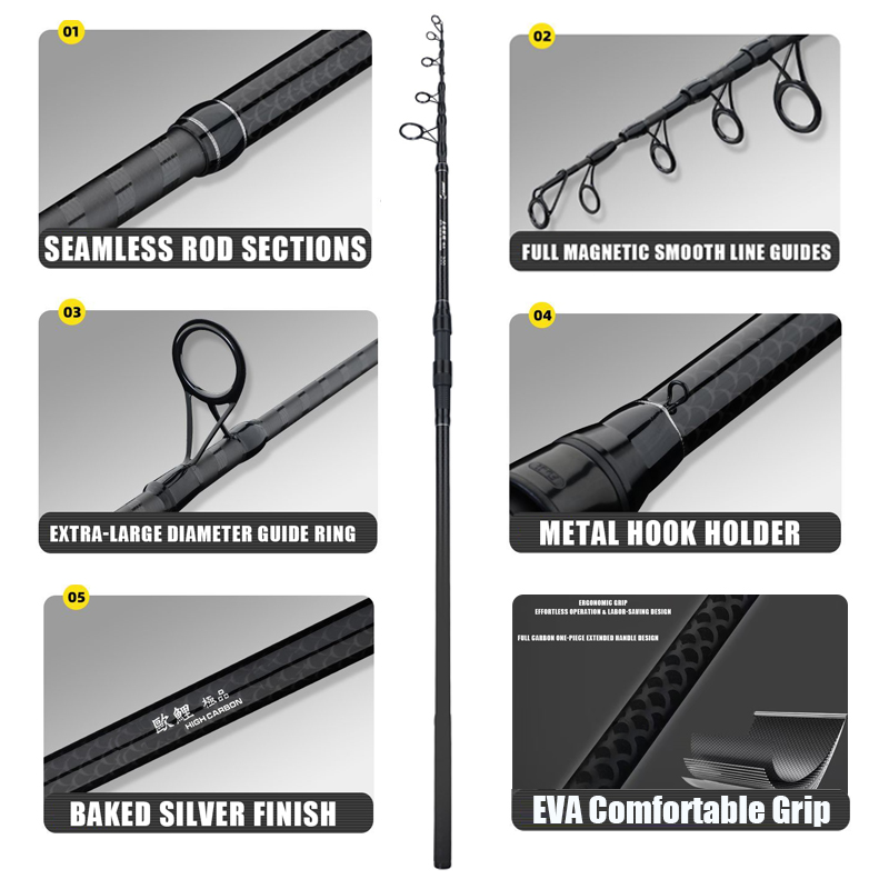 Caña de Pescar Telescópica de  - Fishing Rod Surf reseña y precio