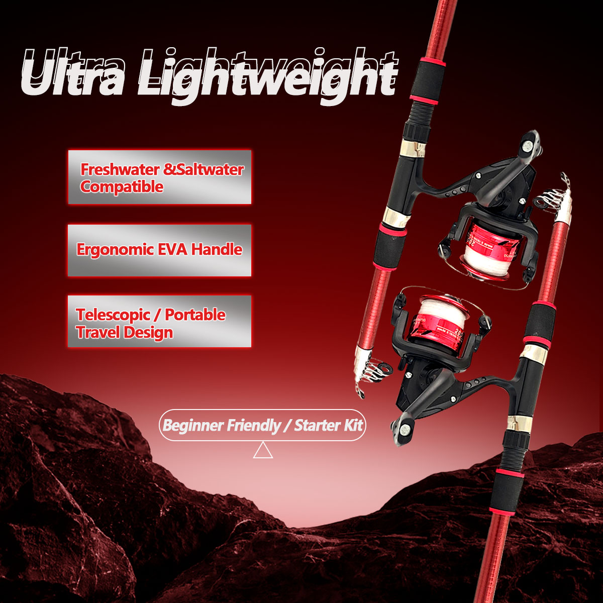Combo de Caña de Pescar Girato - Fishing Rod Combo reseña y precio